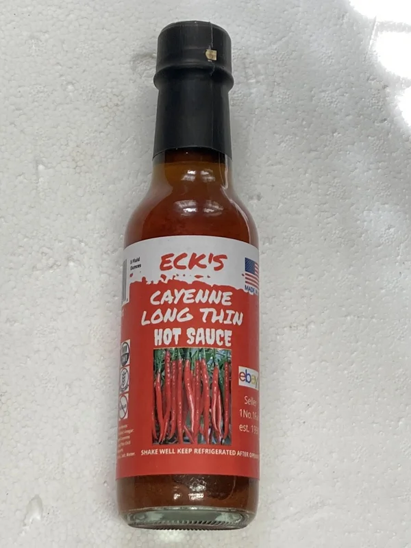 Cayenne Long Thin Hot Pepper Sauce - 5 oz Bottle, American Flavor - Image 1