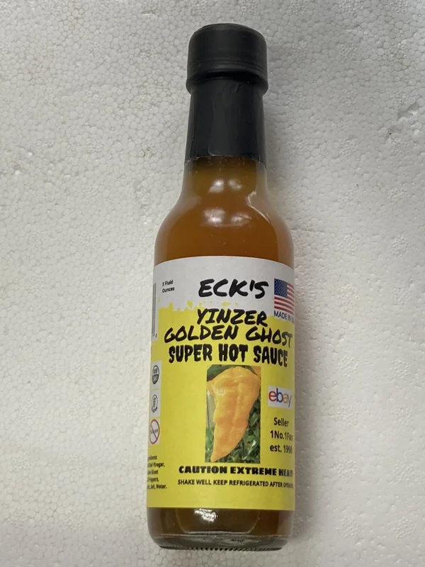 Ghost Pepper Hot Sauce - Super Hot Golden Ghost - 5 oz Bottle - Spicy American Flavor - Image 1