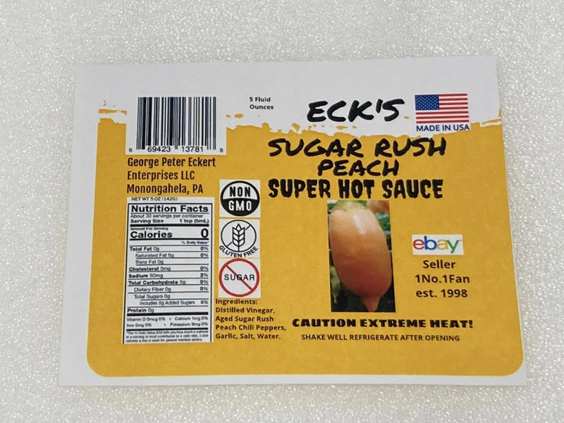 Super Hot Peach Pepper Sauce - 5 oz Bottle, Gluten-Free, Vegan - Image 2