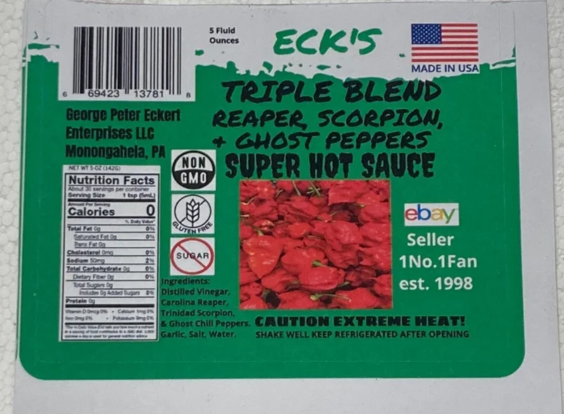 Triple Blend Reaper Scorpion Ghost Super Hot Pepper Sauce 5 oz Bottle - Image 2