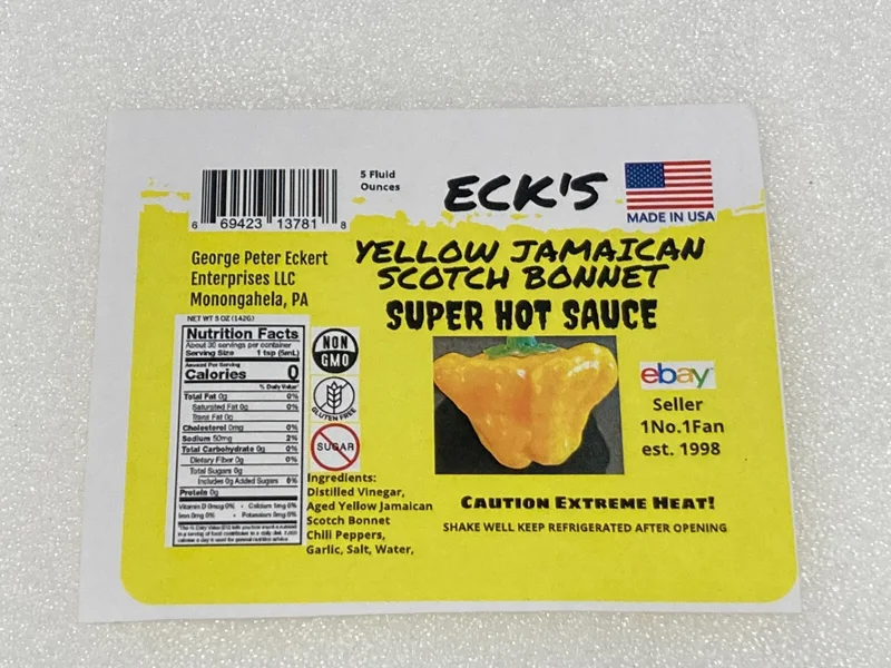 Yellow Jamaican Scotch Bonnet Super Hot Pepper Sauce - 5 oz Bottle, Gluten Free, Organic - Image 2