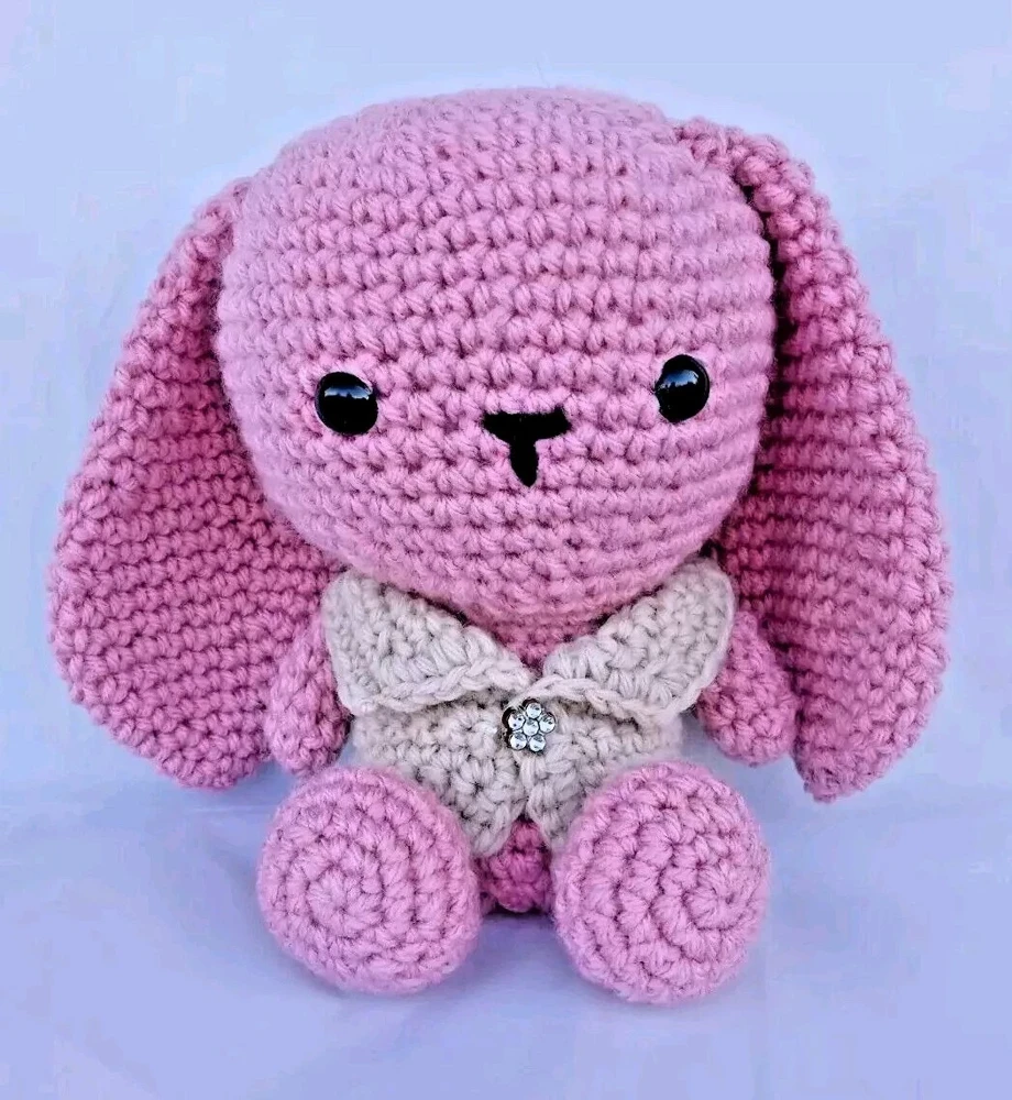 Handmade Crochet Bunny Rabbit Amigurumi Soft Stuffed Animal Toy 7 inch - Image 1