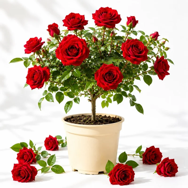 Don Juan Climbing Rose Live Plant, Red Fragrant Flower Bush, 4-6 Inch Tall - Image 1