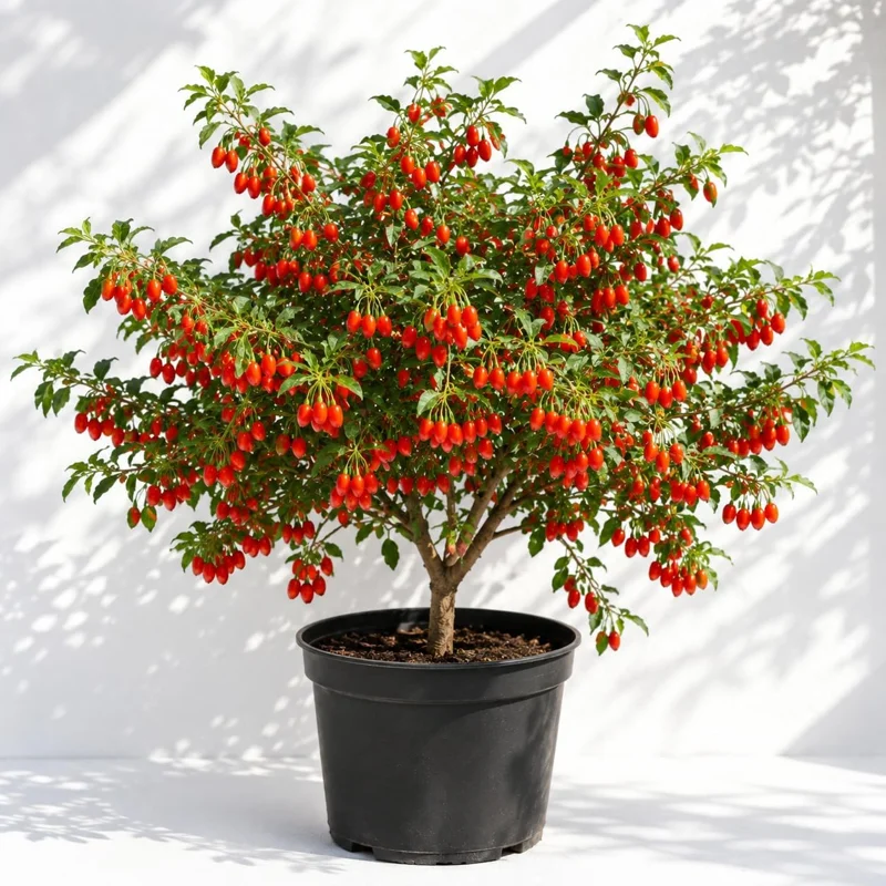 Goji Berry Live Plant - Red Goji Berry Bush, 4-8 Inch Tall, Outdoor Fruit Tree - Image 1