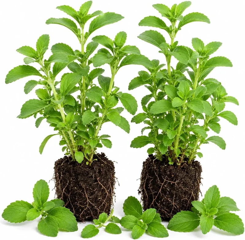Set of 2 Live Stevia Plants - Well Rooted Herb Starter Plants, 4-6 Inches Tall - Image 1