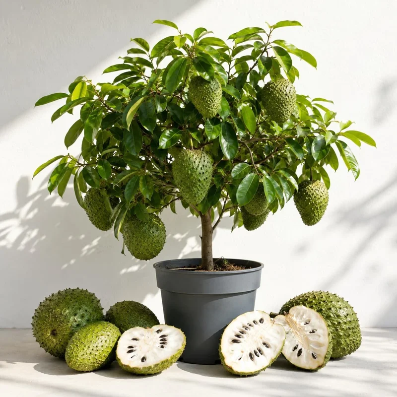 Soursop Live Plant - Guanabana Tropical Fruit Tree - 5-10 Inches Tall - Image 1
